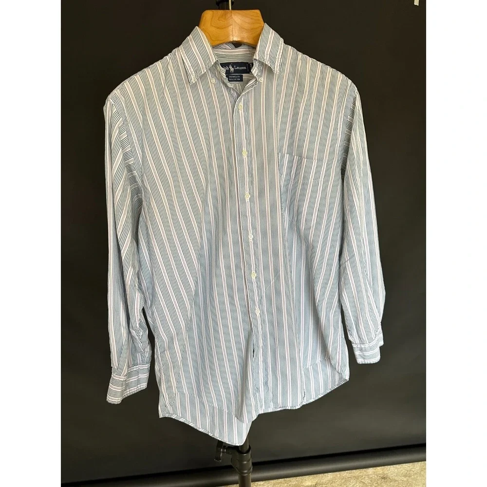 Polo Ralph Lauren Shirt Mens Yarmouth Button Up Stripe 16.5
